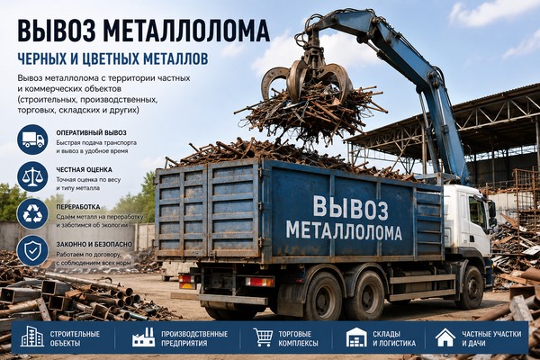 Вывоз металлолома: особенности вывоза черных и цветных металлов с частных и коммерческих объектов